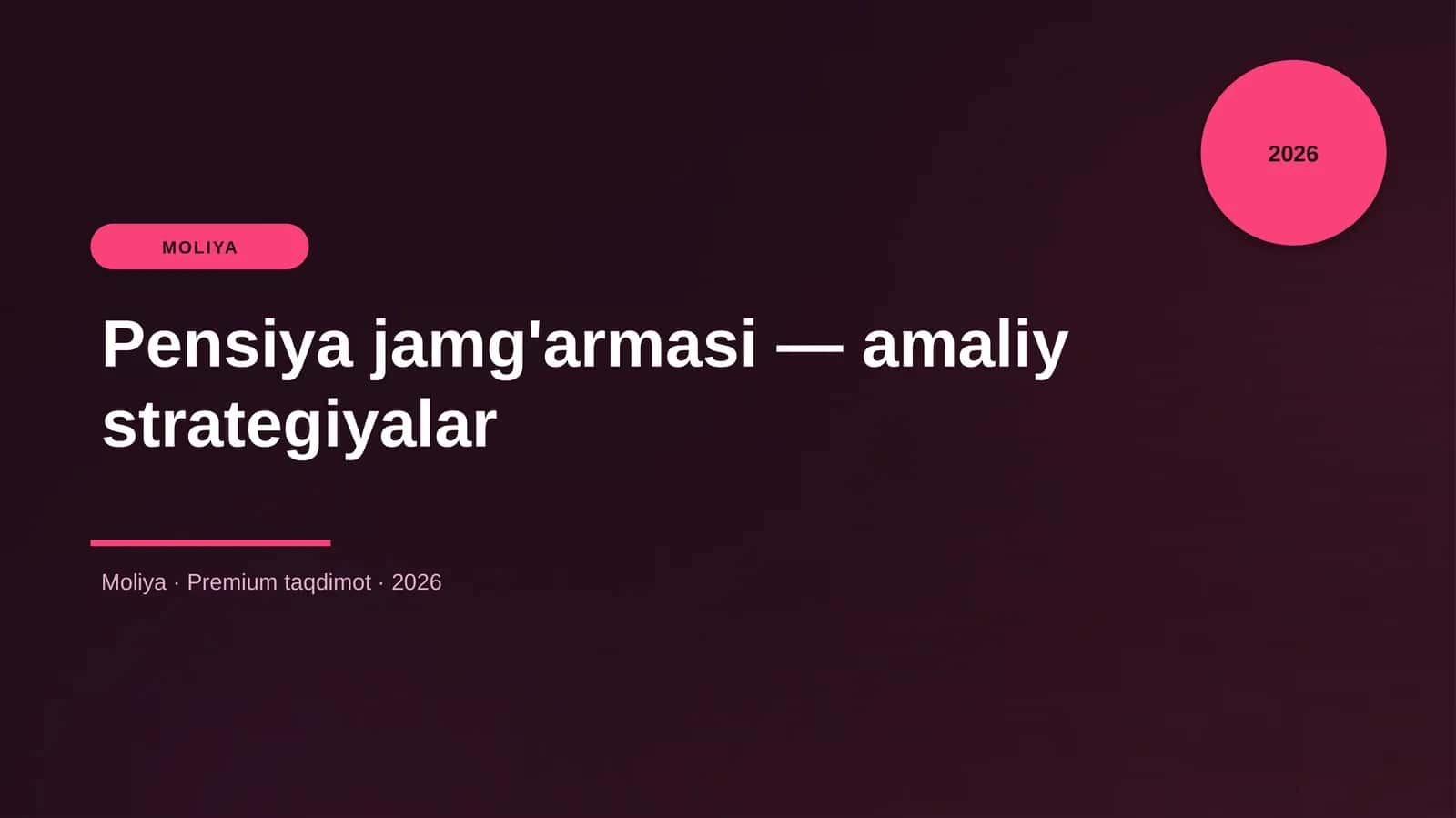 Pensiya jamg'armasi — amaliy strategiyalar
