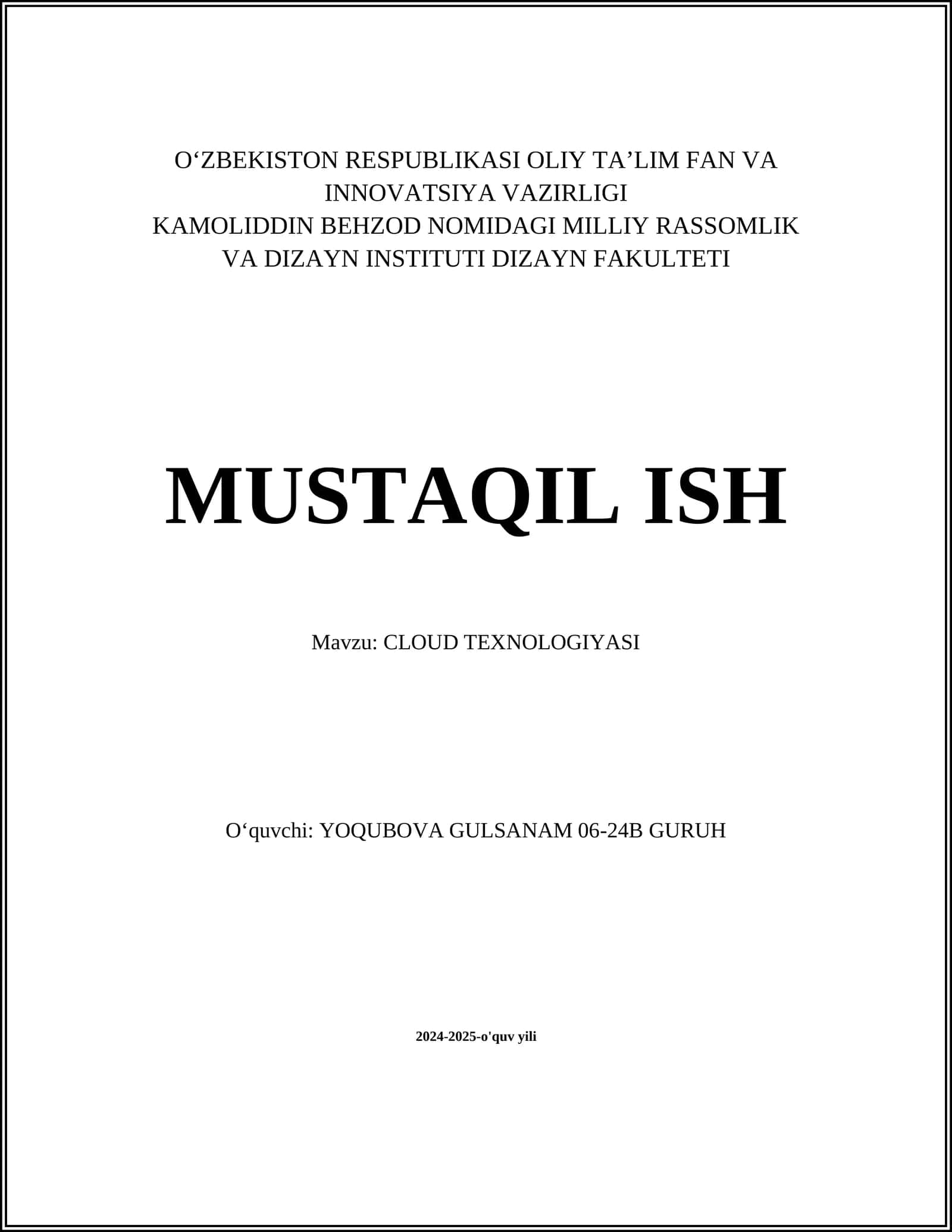 Bulut hisoblash texnologiyalari