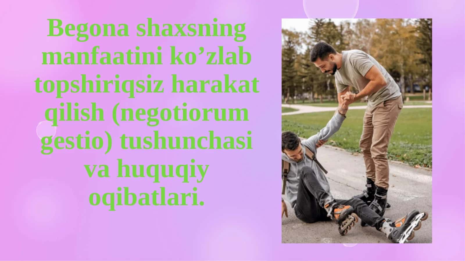 Begonashaxsningmanfaatiniko’zlabtopshiriqsizharakatqilish