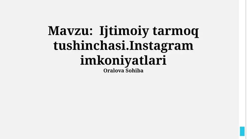 Instagram Imkoniyatlari