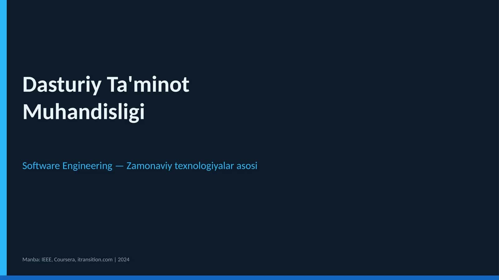 Dasturiy Ta'minot Muhandisligi