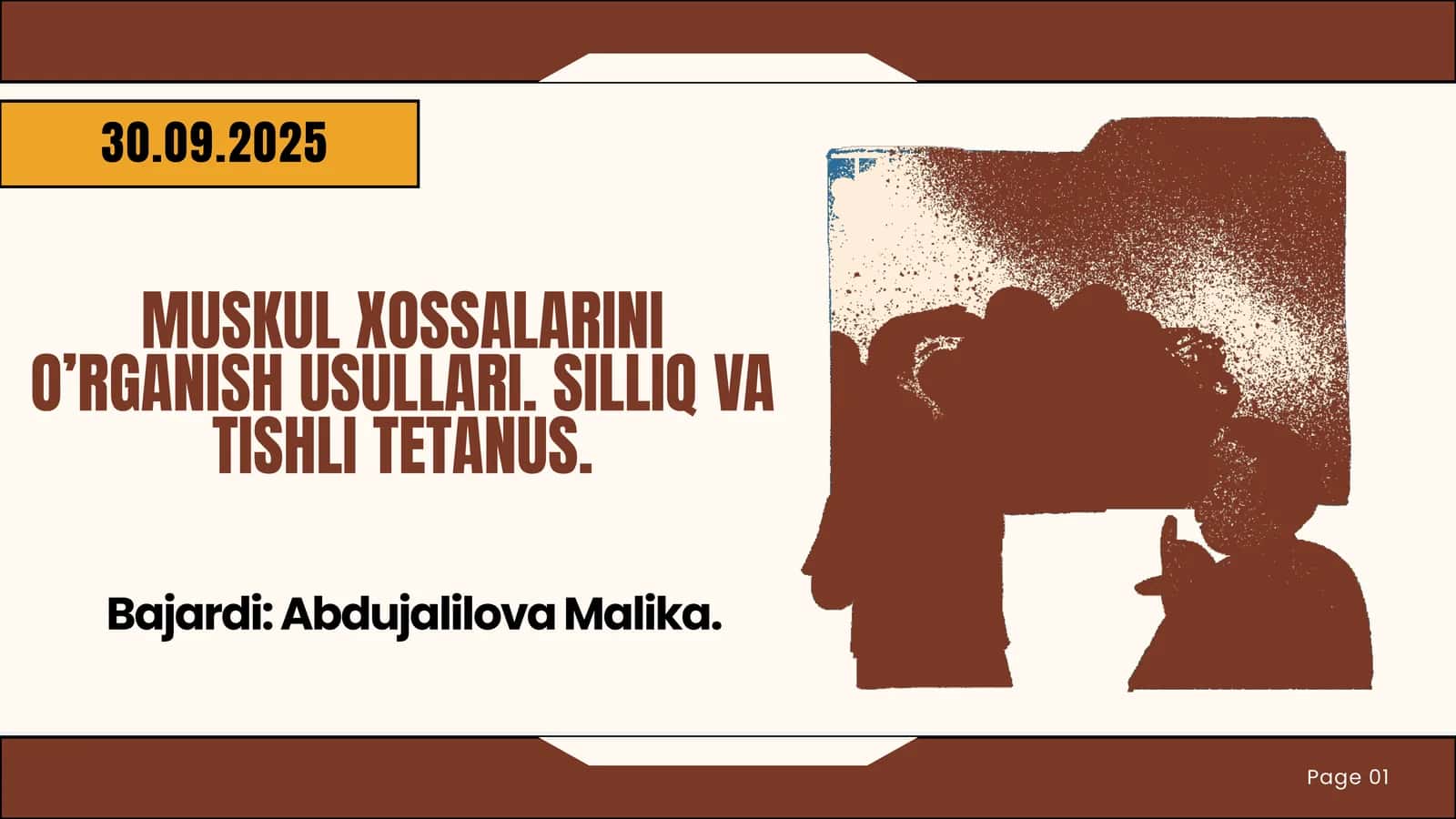 MUSKUL XOSSALARINI O’RGANISH USULLARI. SILLIQ VA TISHLI TETANUS