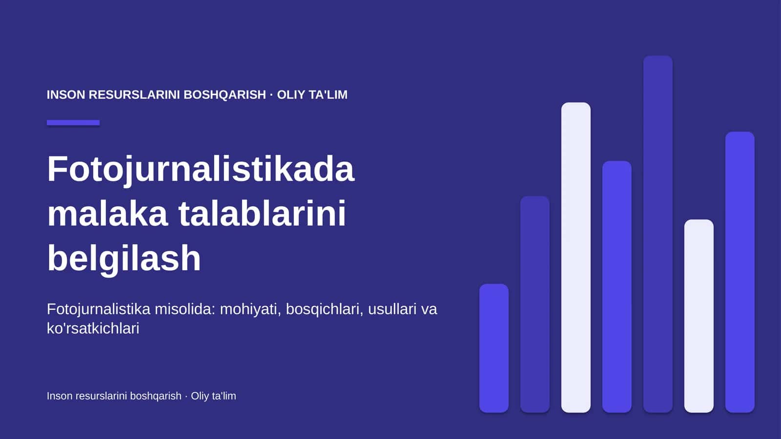 Fotojurnalistikada malaka talablarini belgilash