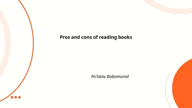 Pros and cons of reading books