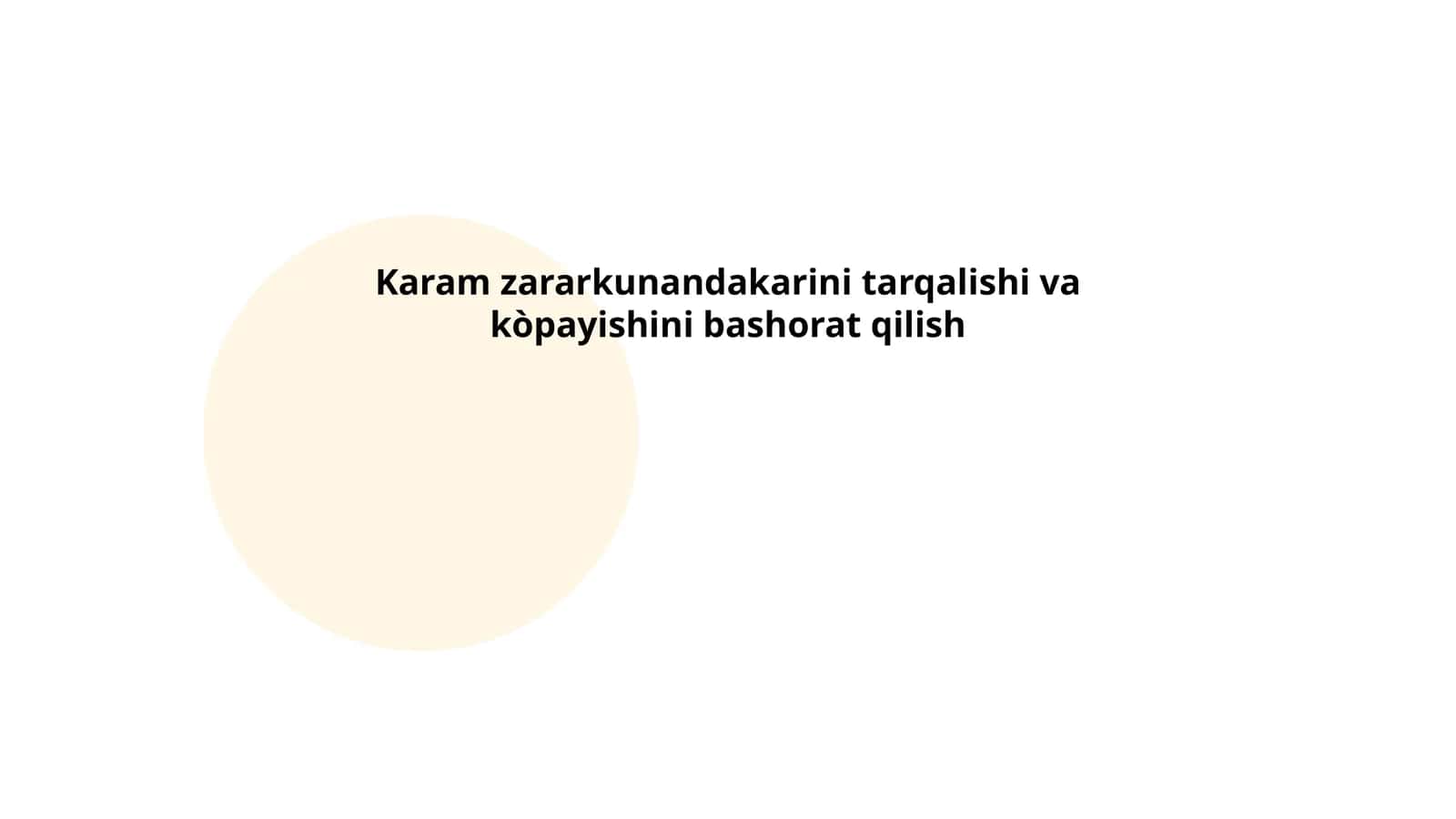 Karam zararkunandakarini tarqalishi va kòpayishini bashorat qilish