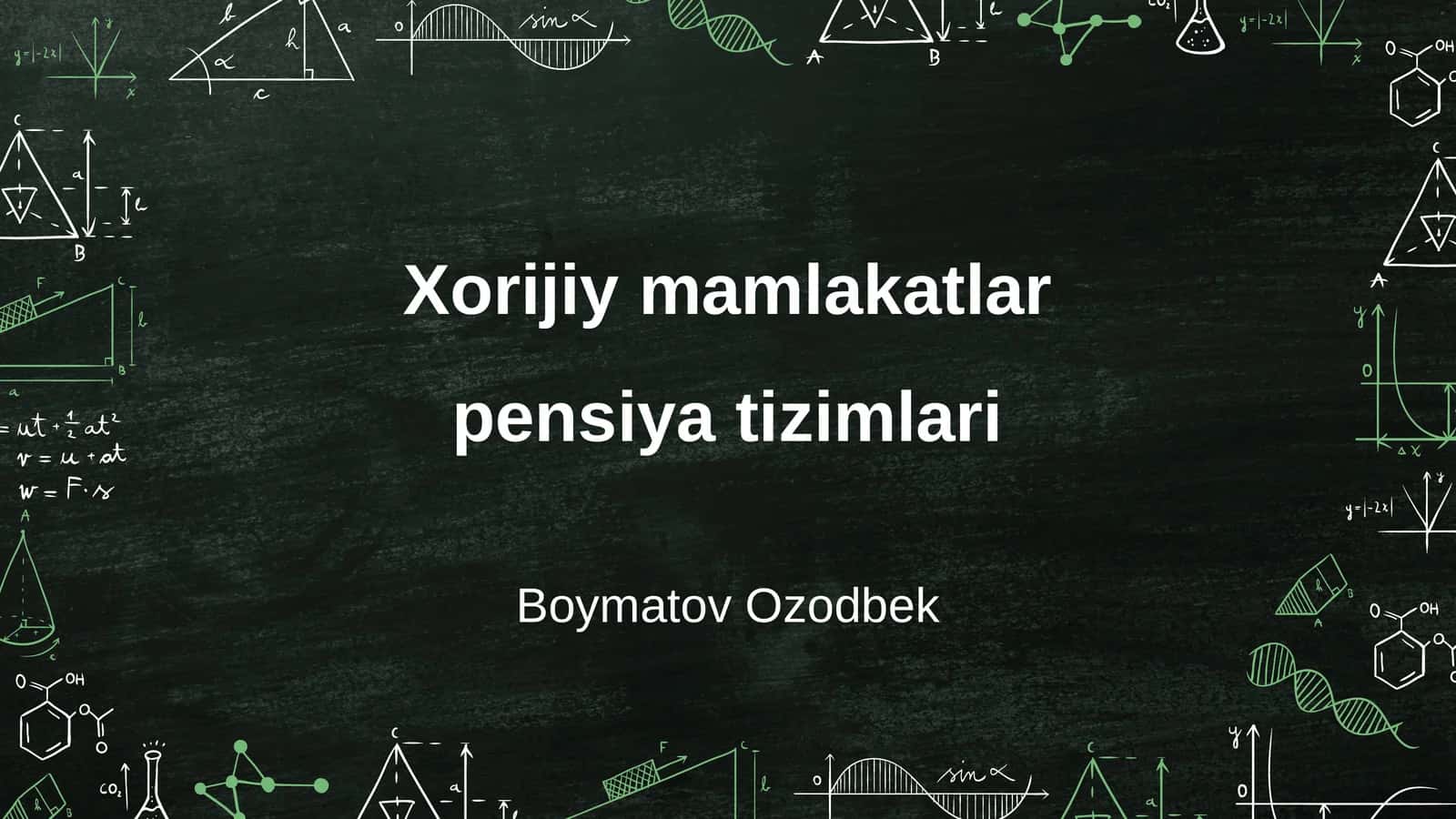 Xorijiy mamlakatlar pensiya tizimlari
