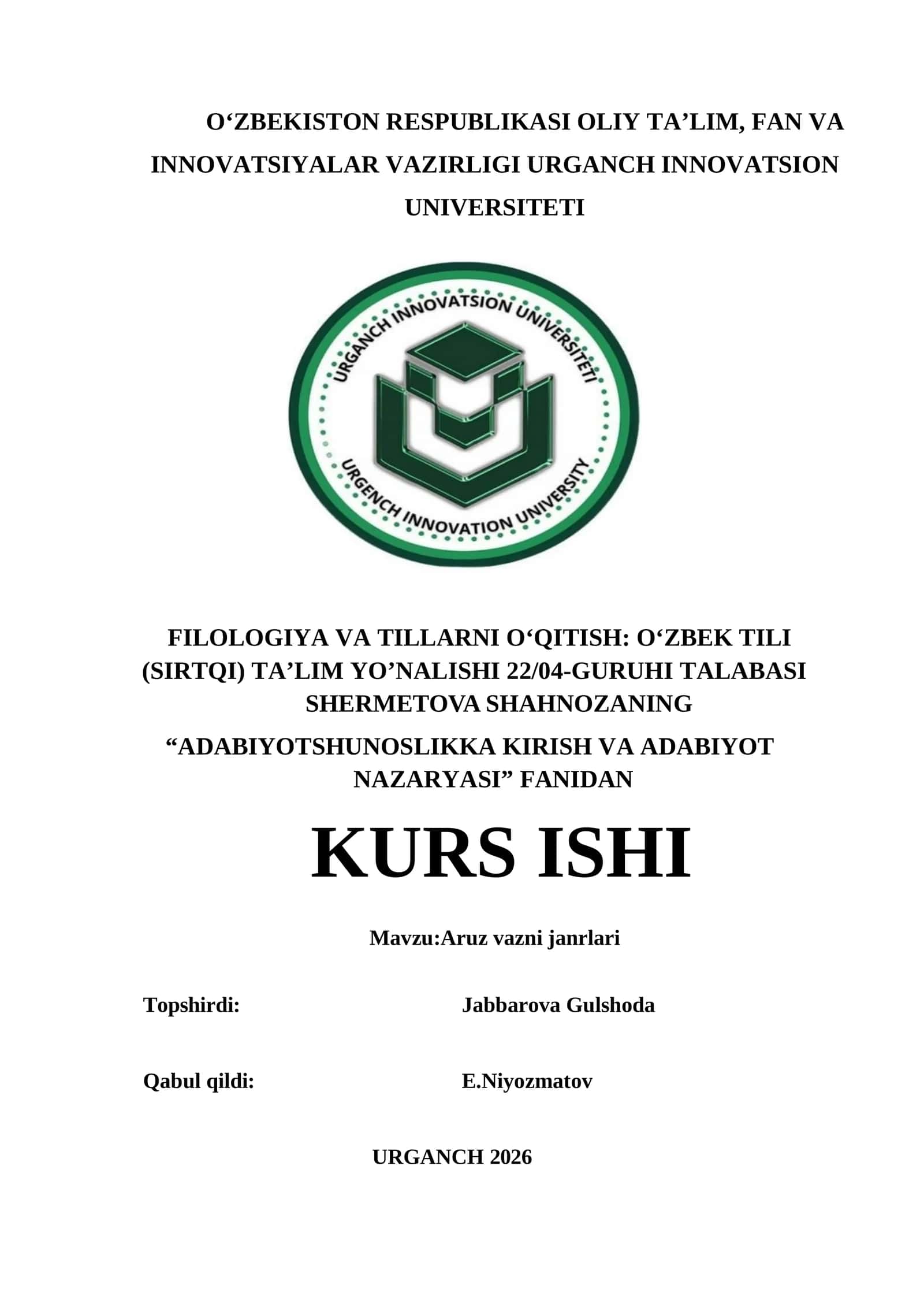 Aruz vazni janrlari