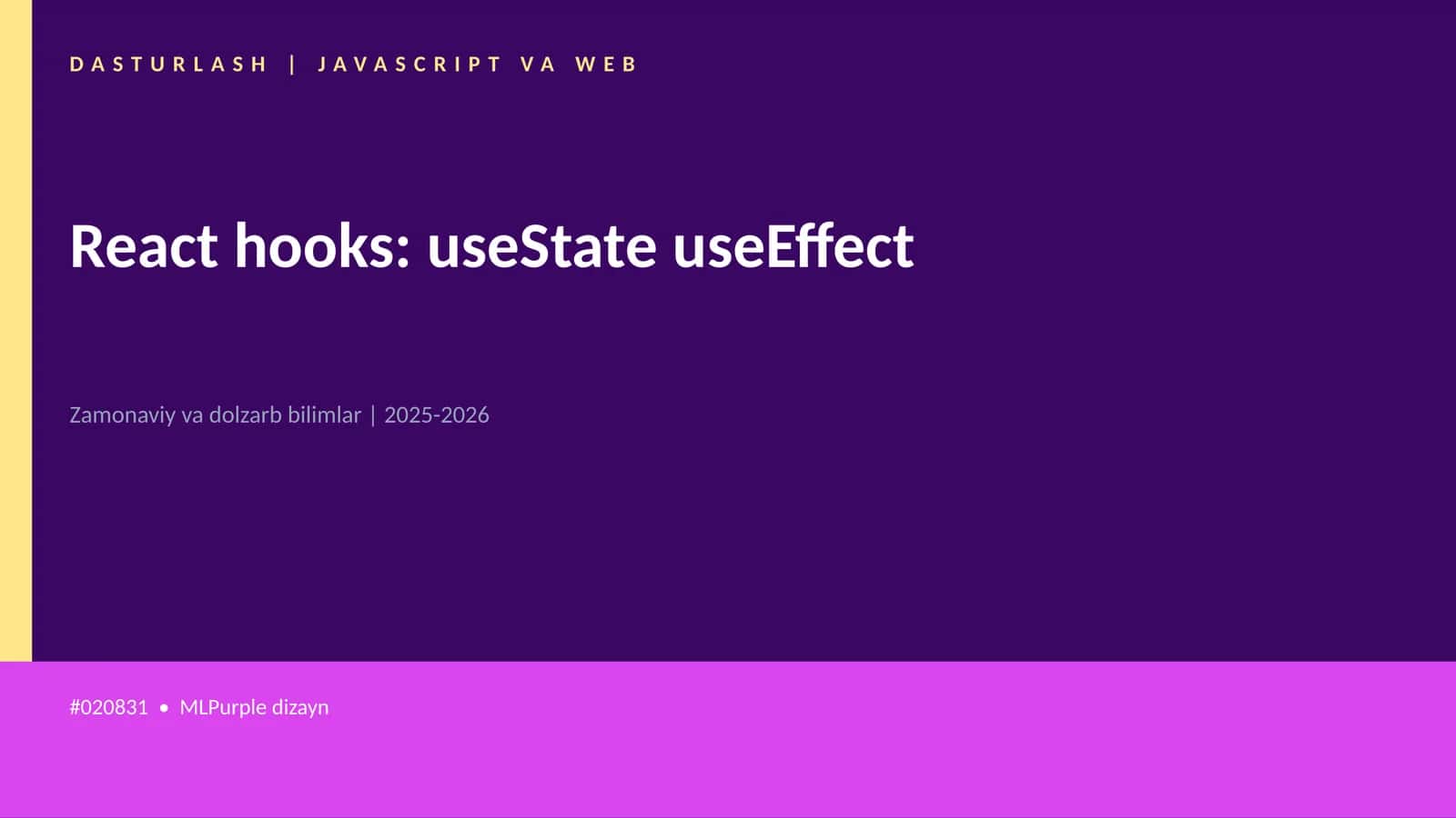 React hooks: useState useEffect