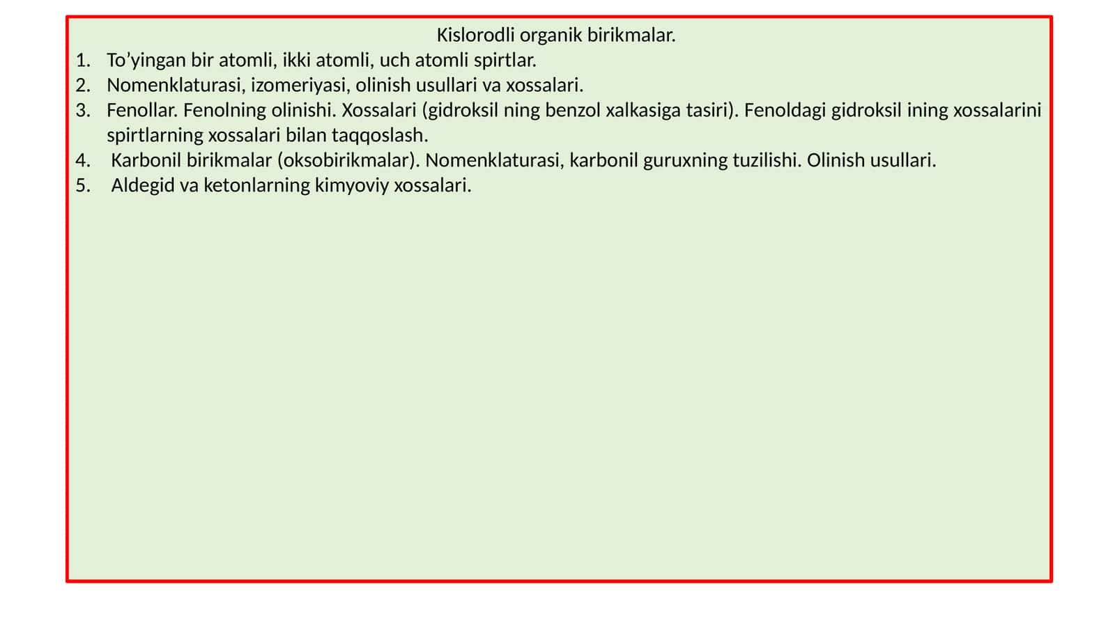 Kislorodli organik birikmalar