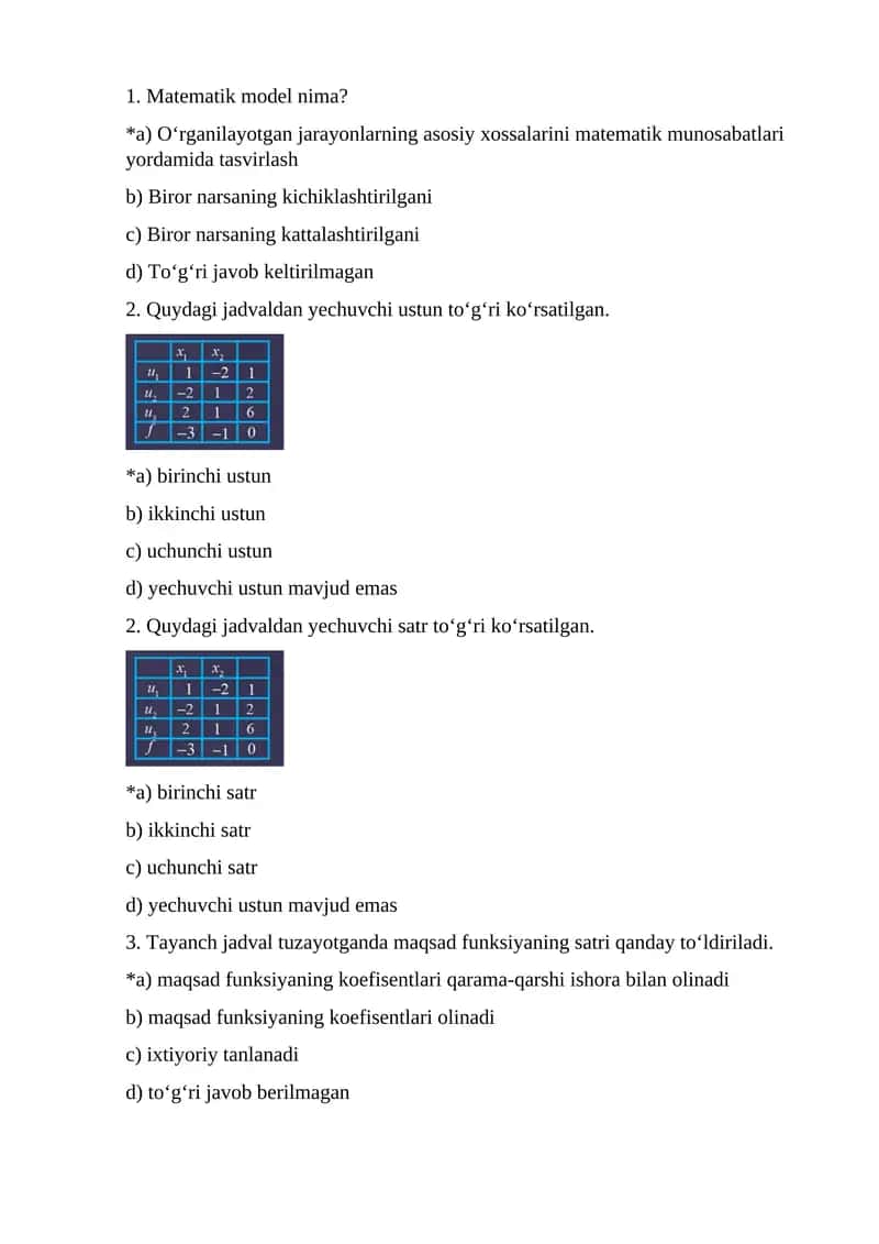 Matematik model