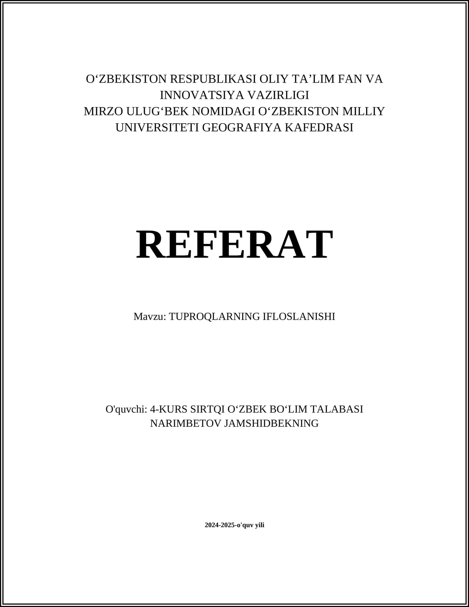TUPROQLARNING IFLOSLANISHI