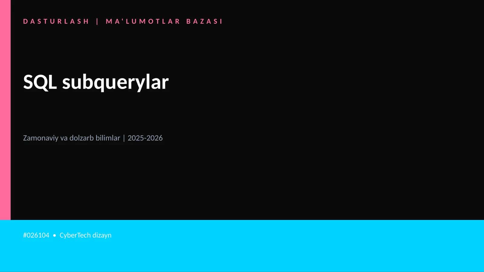 SQL subquerylar