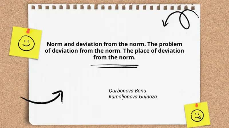 Norm and deviation from the norm