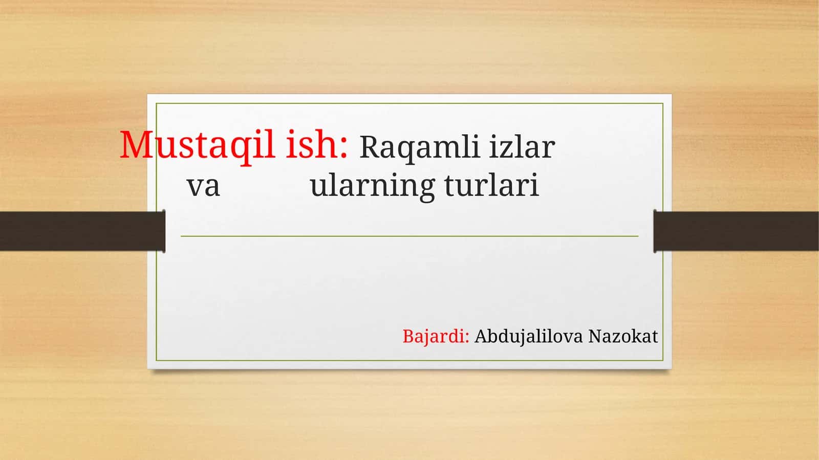 Raqamli izlar va ularning turlari