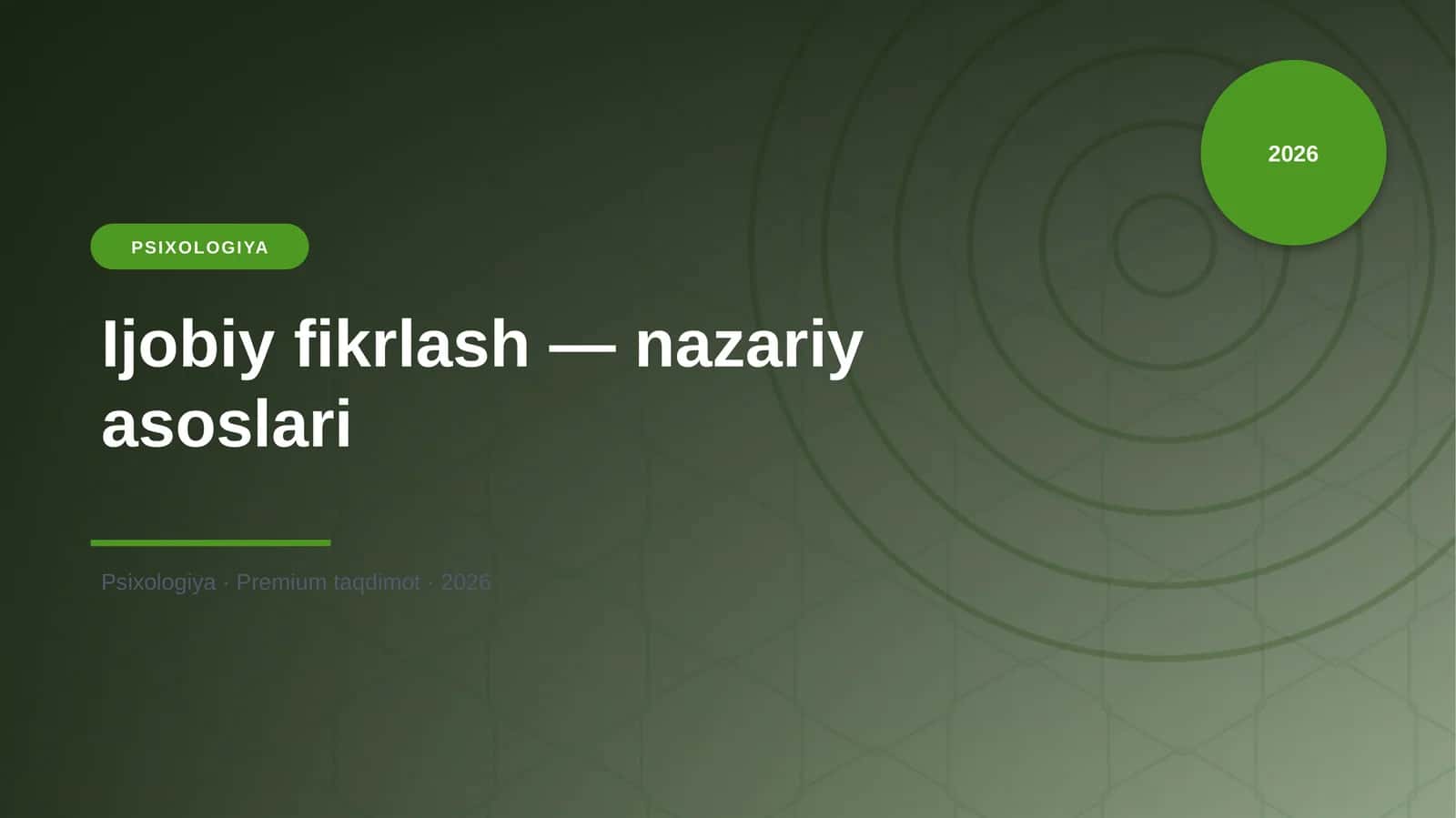 Ijobiy fikrlash — nazariy asoslari