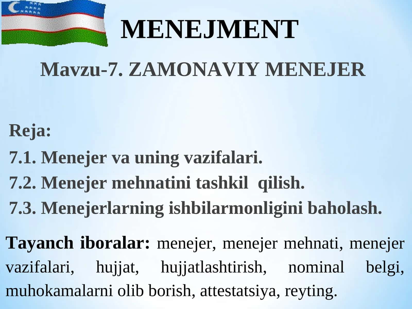 ZAMONAVIY MENEJER