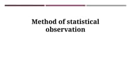Method of statistical observation