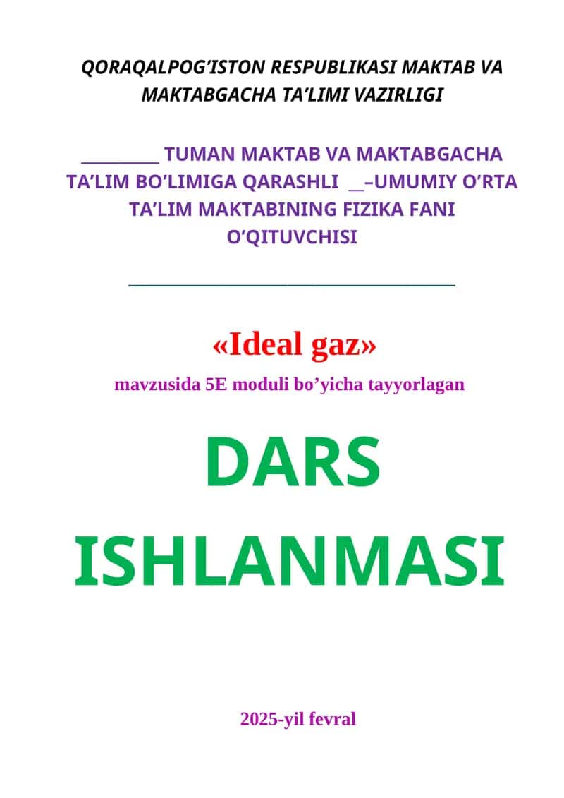 Ideal gaz