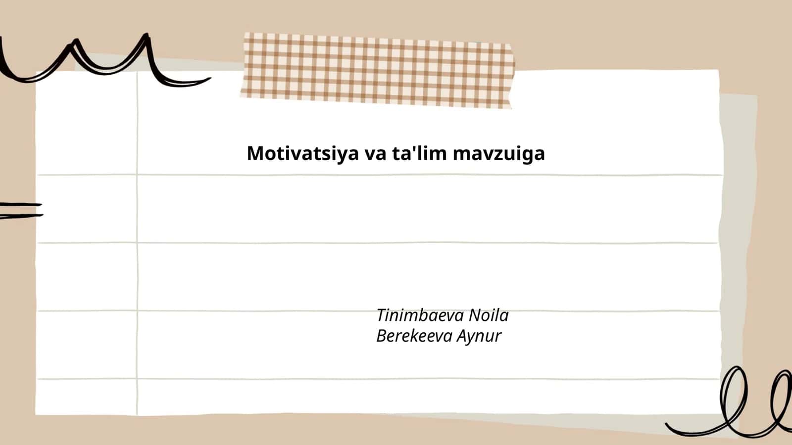 Motivatsiya va ta'lim mavzuiga