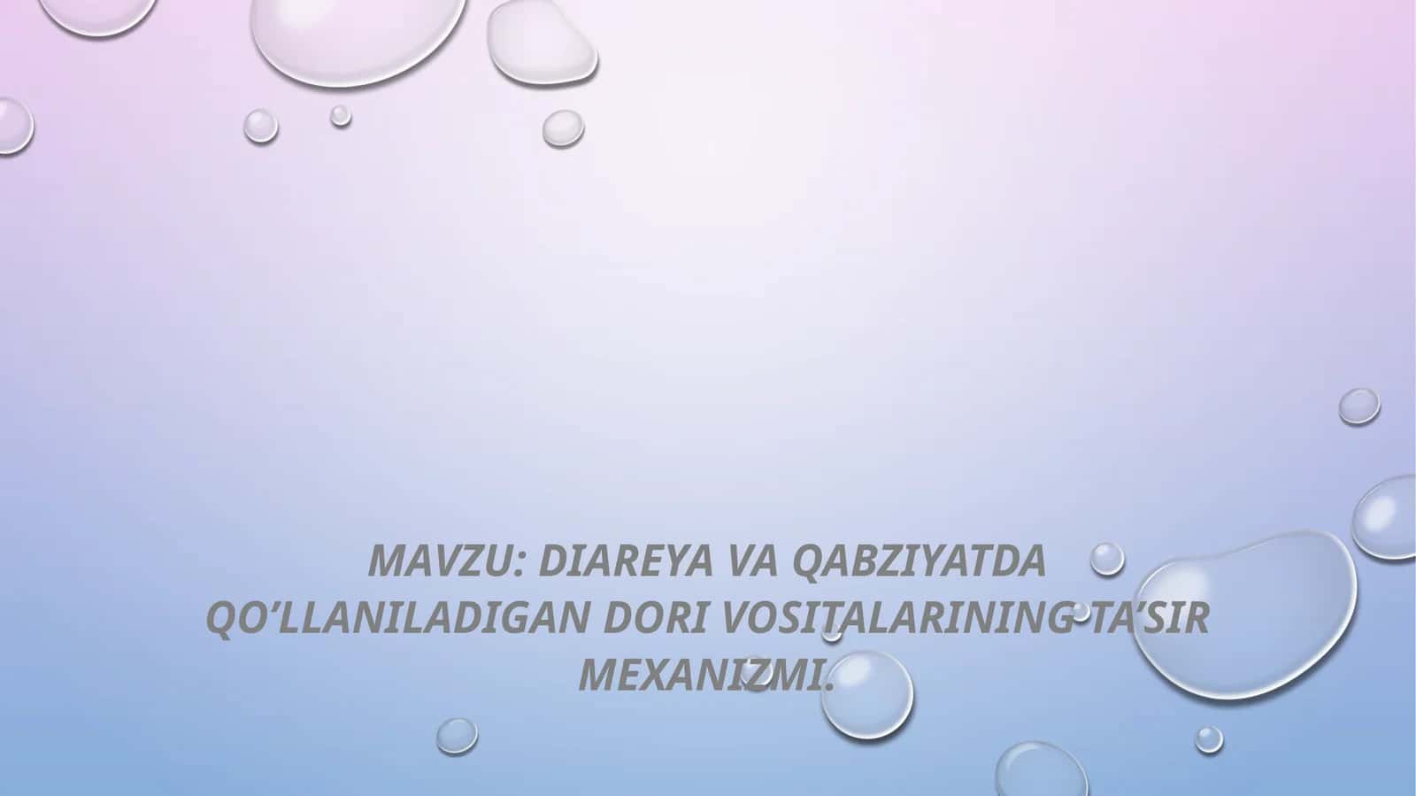 Diareya va qabziyat