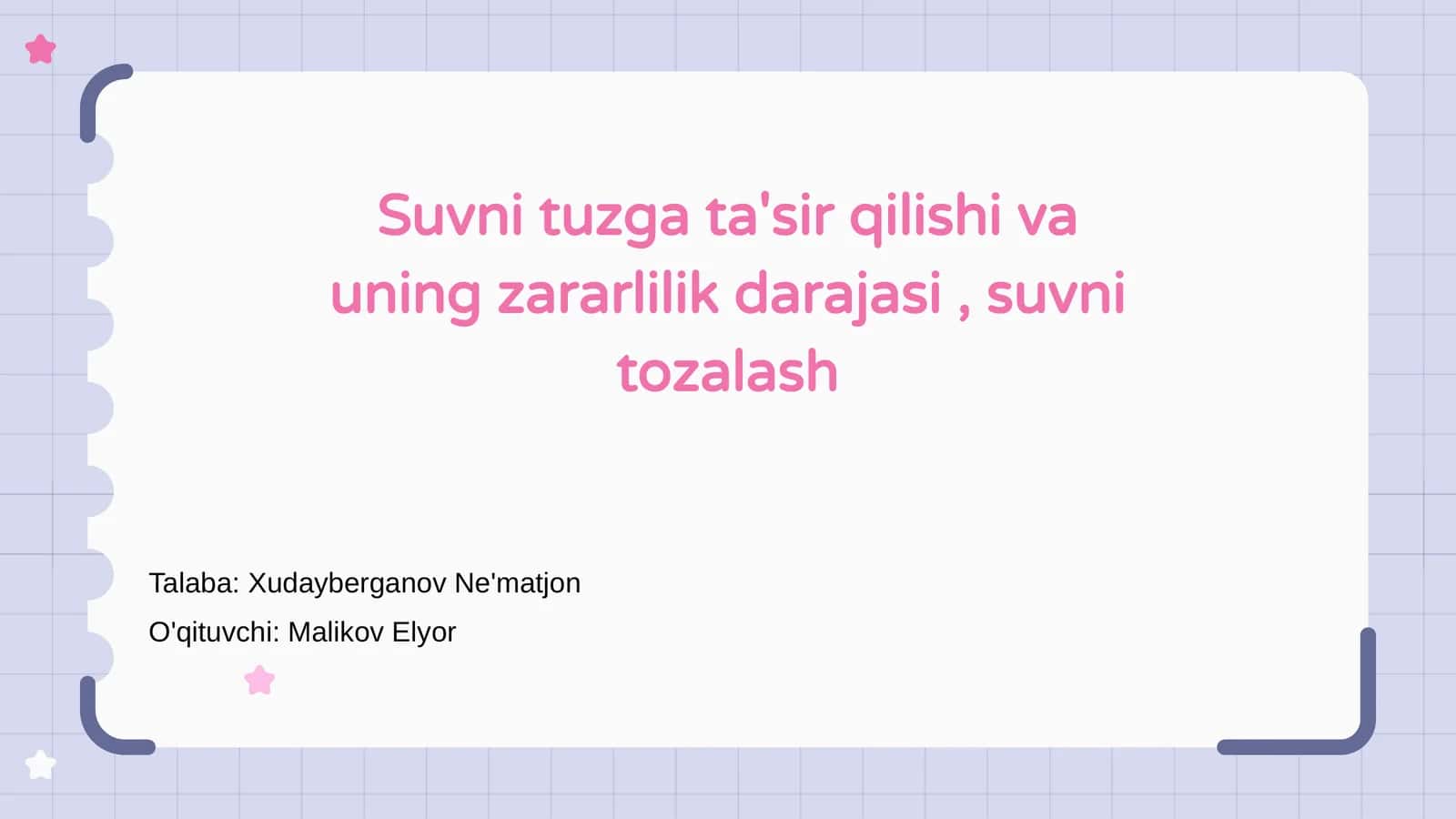 Suvni Tuzga Ta'sir Kuchlari