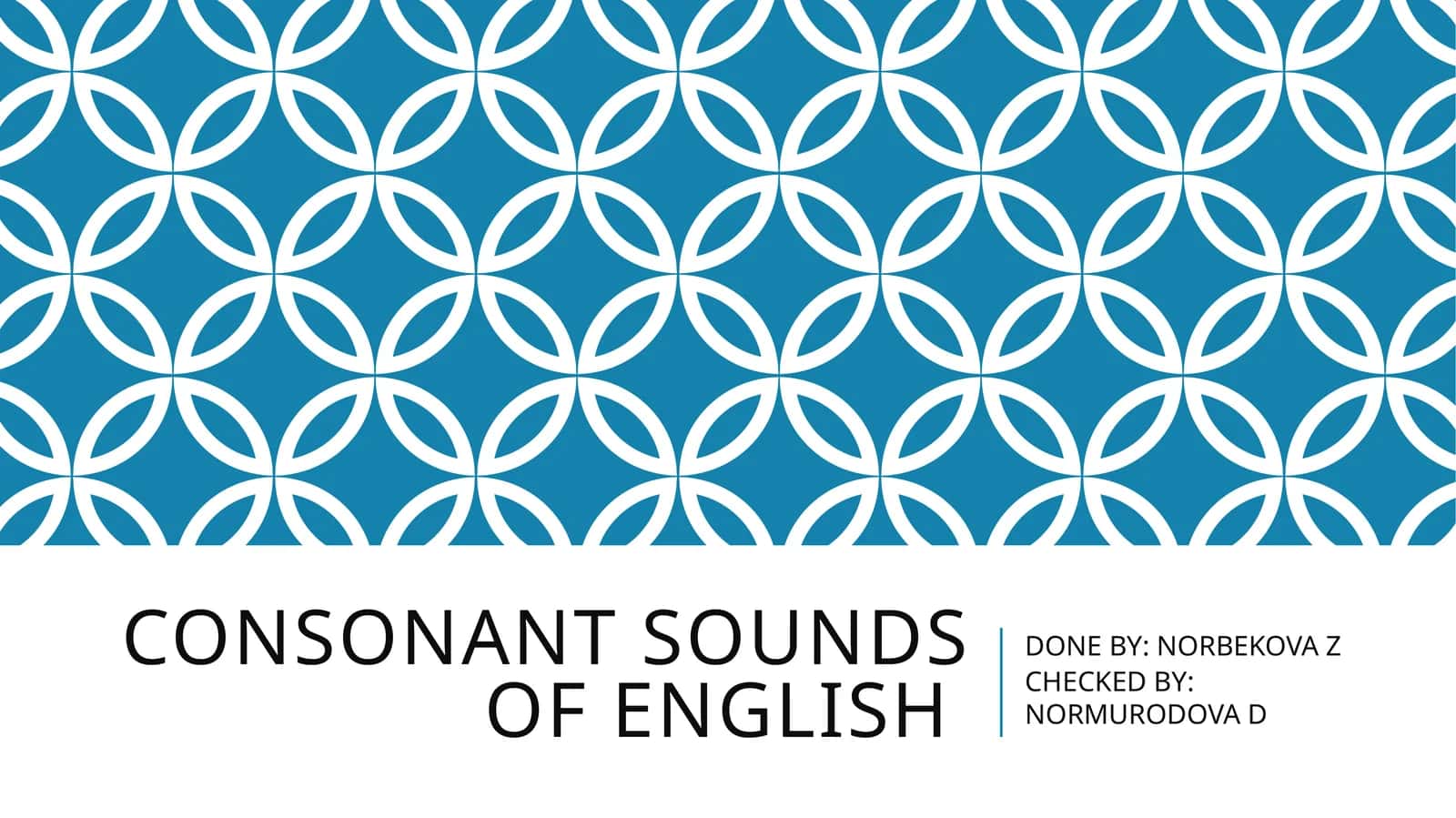 Consonant sounds of english