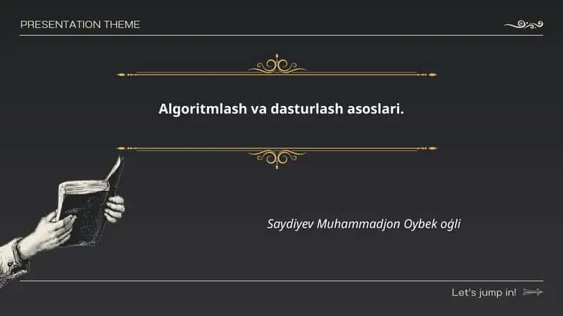 Algoritmlash va dasturlash asoslari