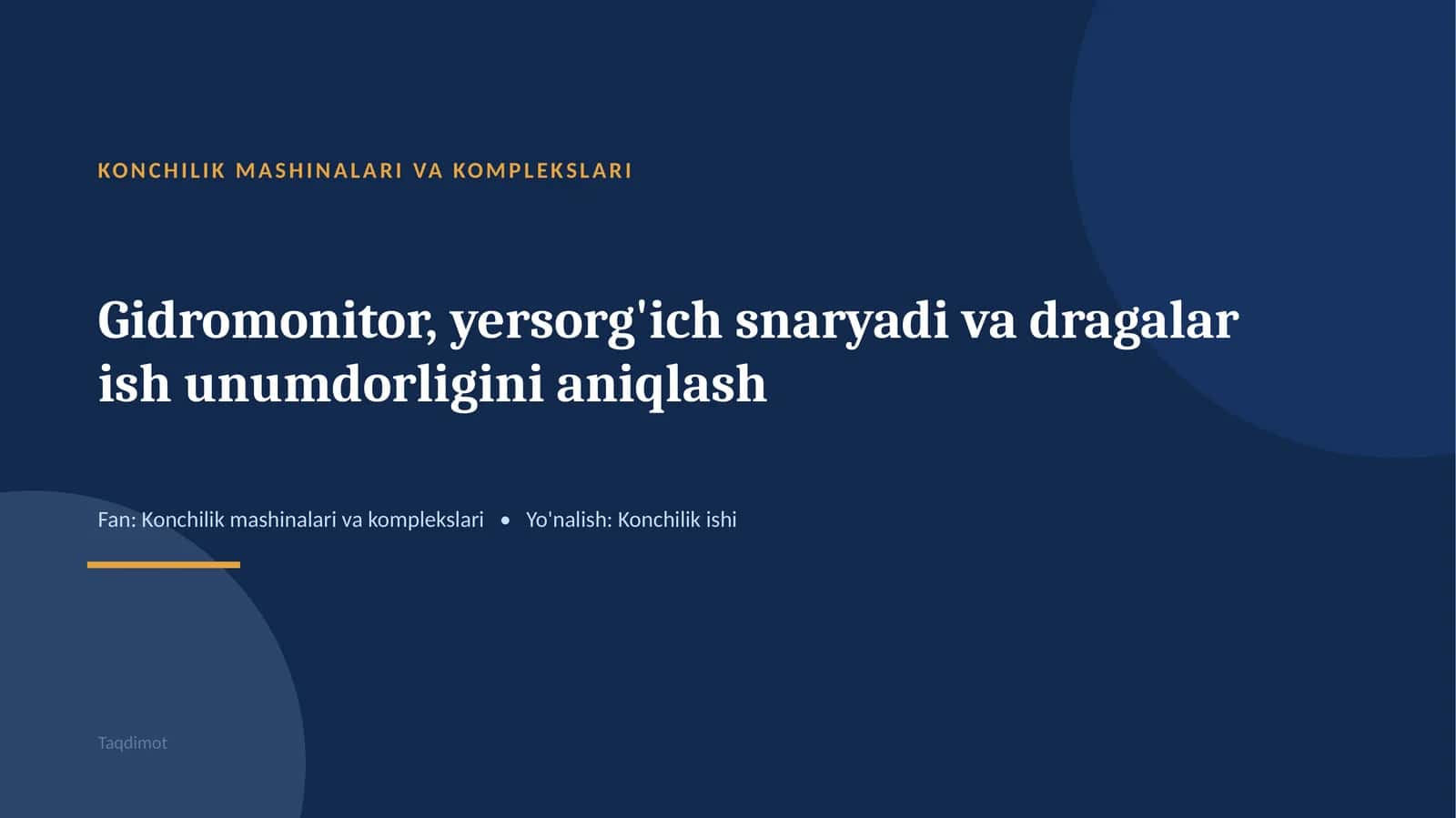 KONCHILIK MASHINALARI VA KOMPLEKSLARI
