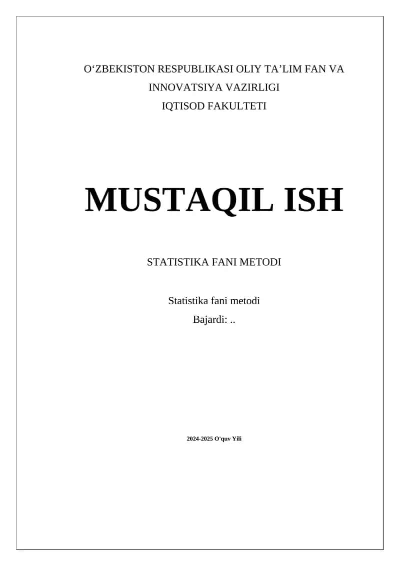 Statistika fani metodi