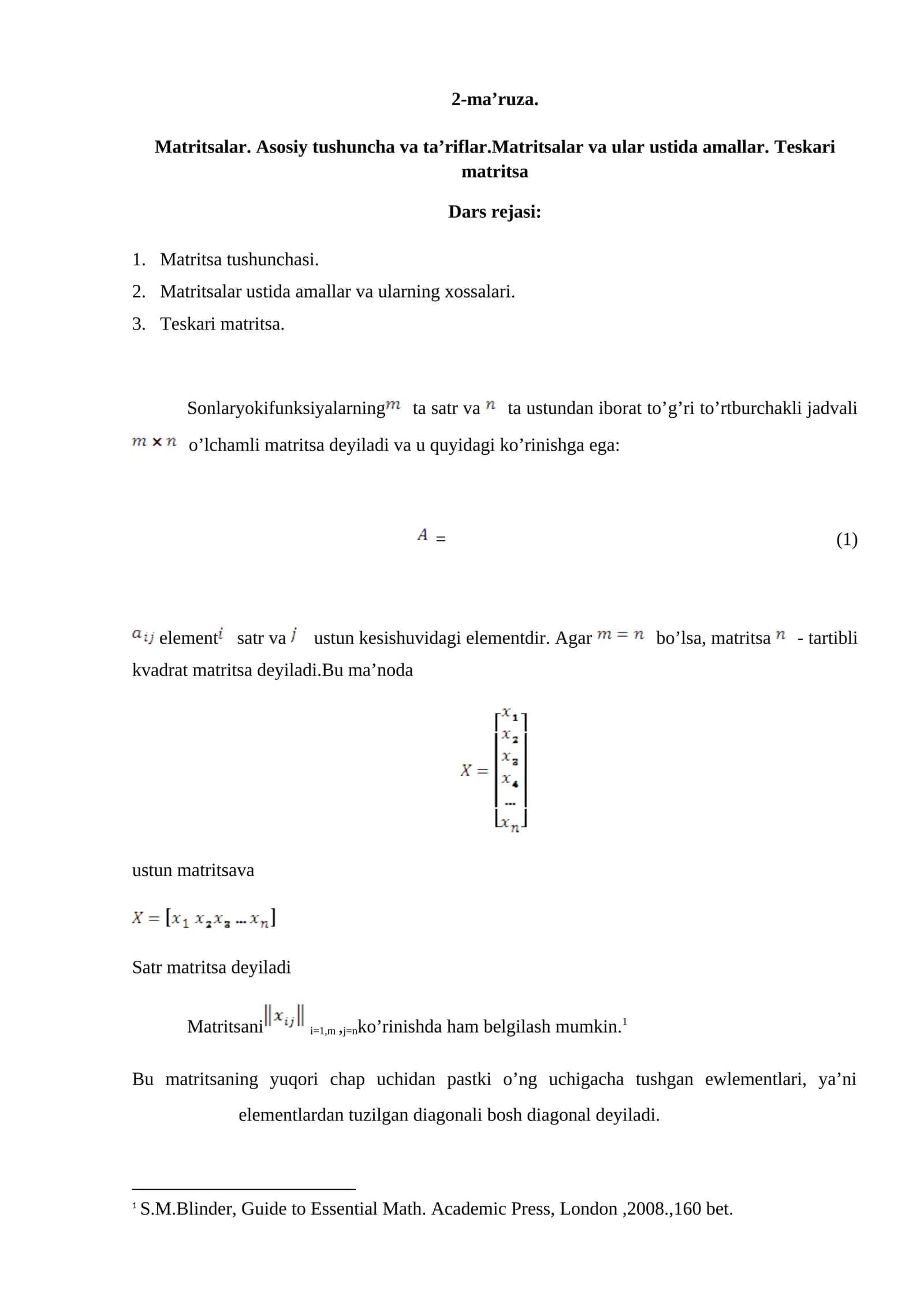Matritsalar