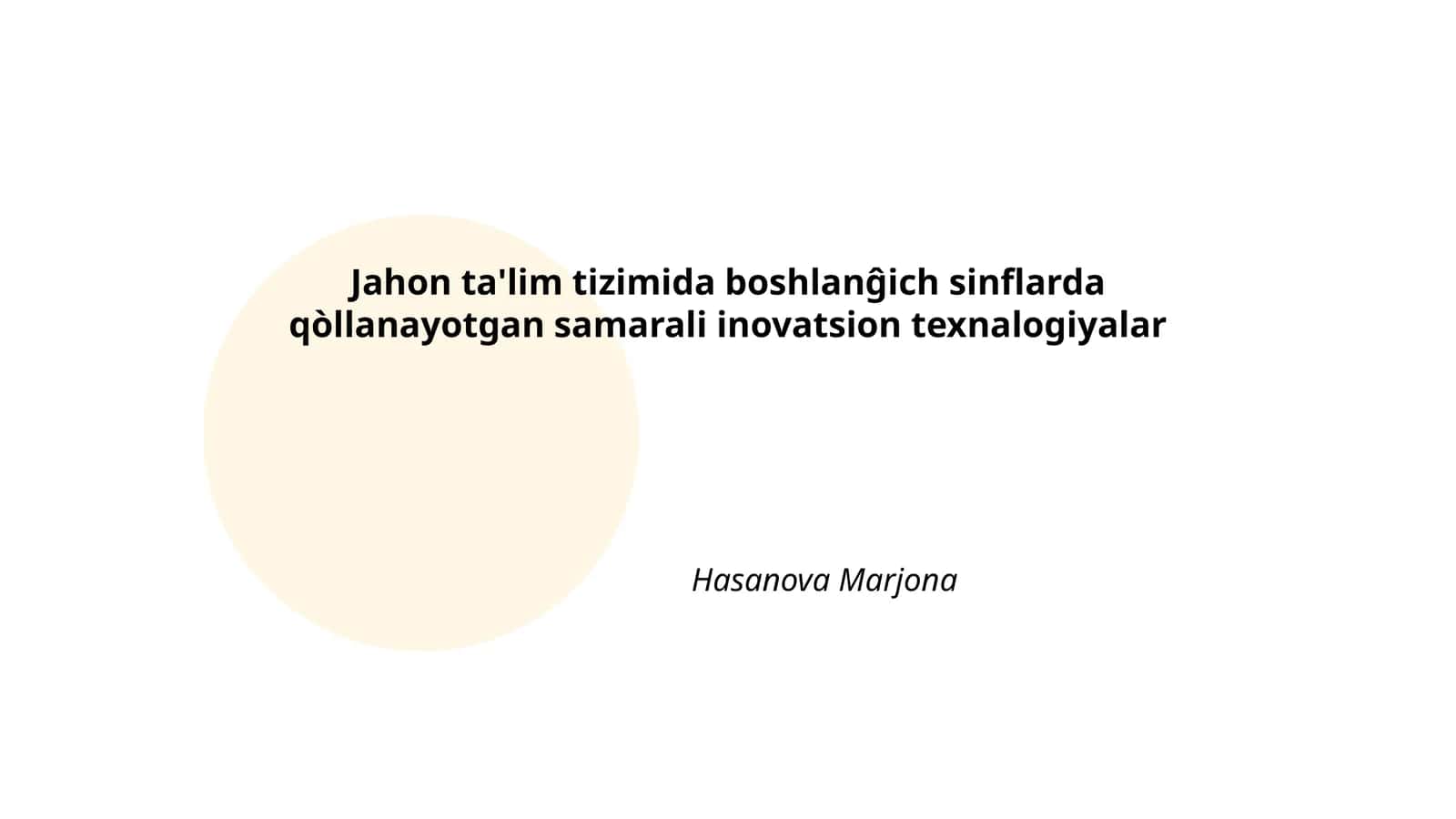 Interfaol o‘qitish texnologiyalari