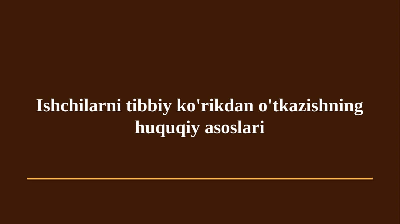 Gigiyena. Tibbiy ekologiya · Amaliy mashg'ulot № 22