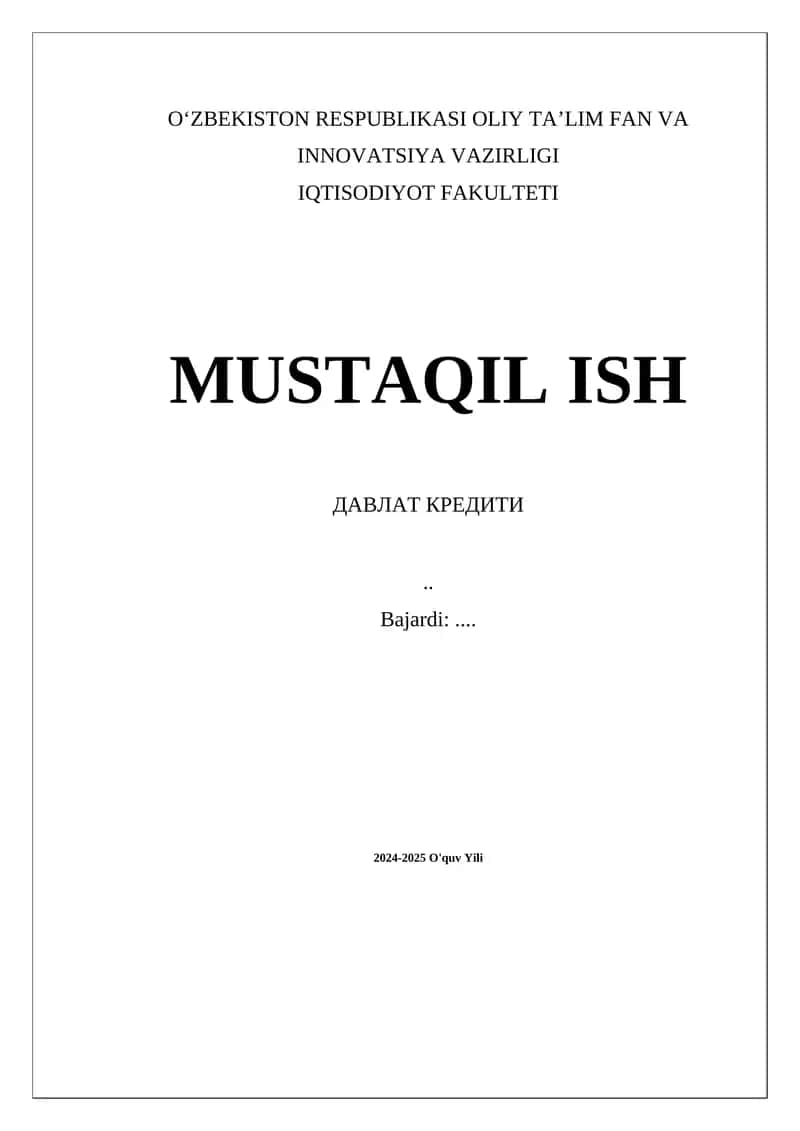 Davlat kreditlari