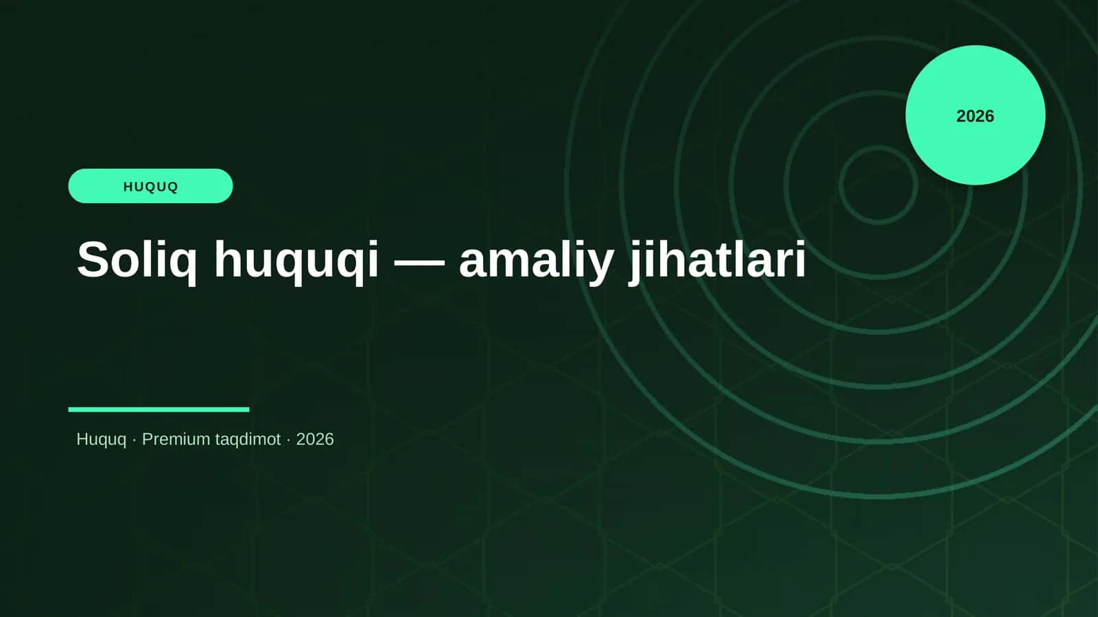 Soliq huquqi — amaliy jihatlari