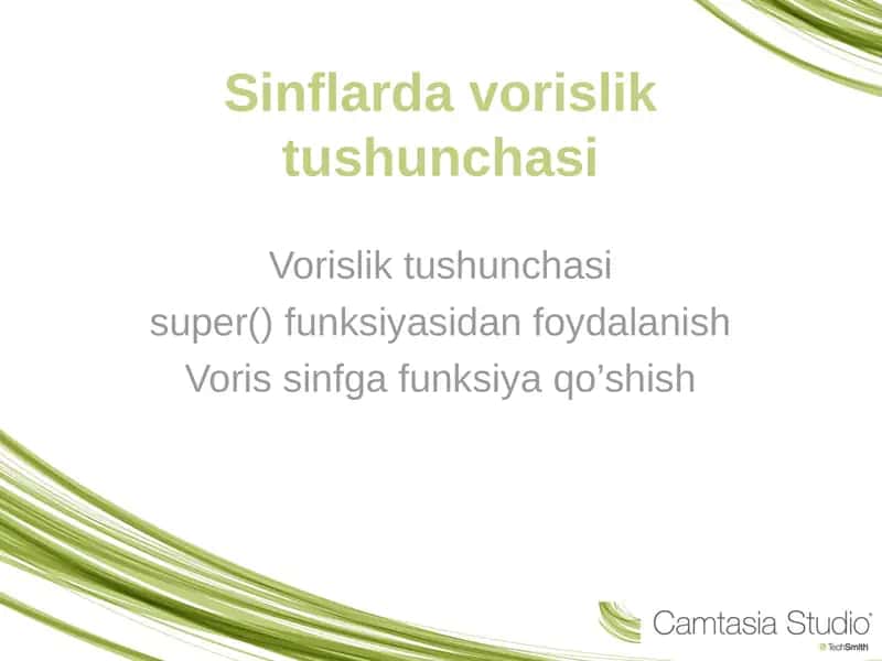 Sinflarda vorislik tushunchasi