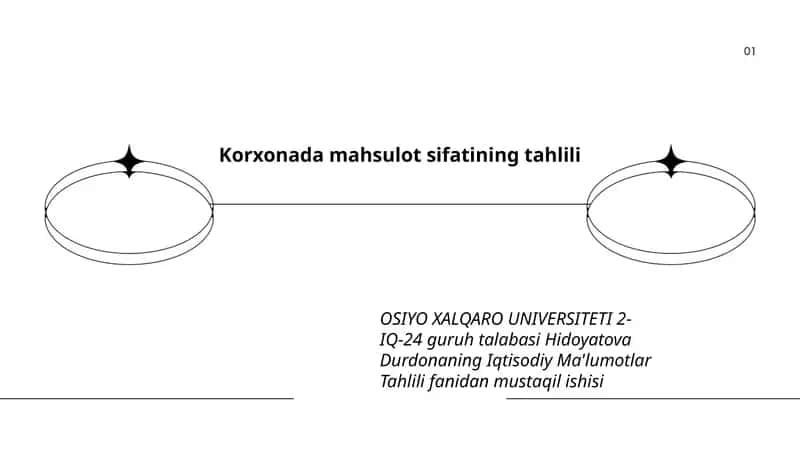 Korxonada mahsulot sifatining tahlili