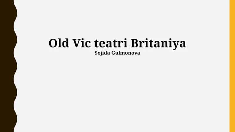 Old Vic teatri Britaniya