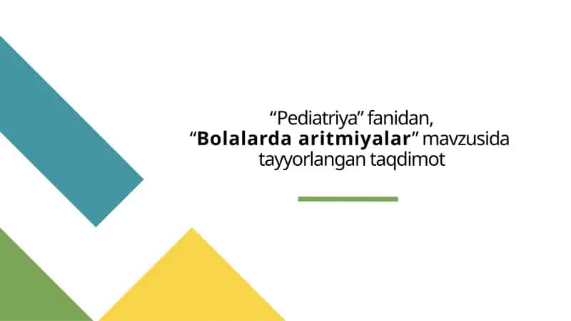 Bolalardaaritmiyalar