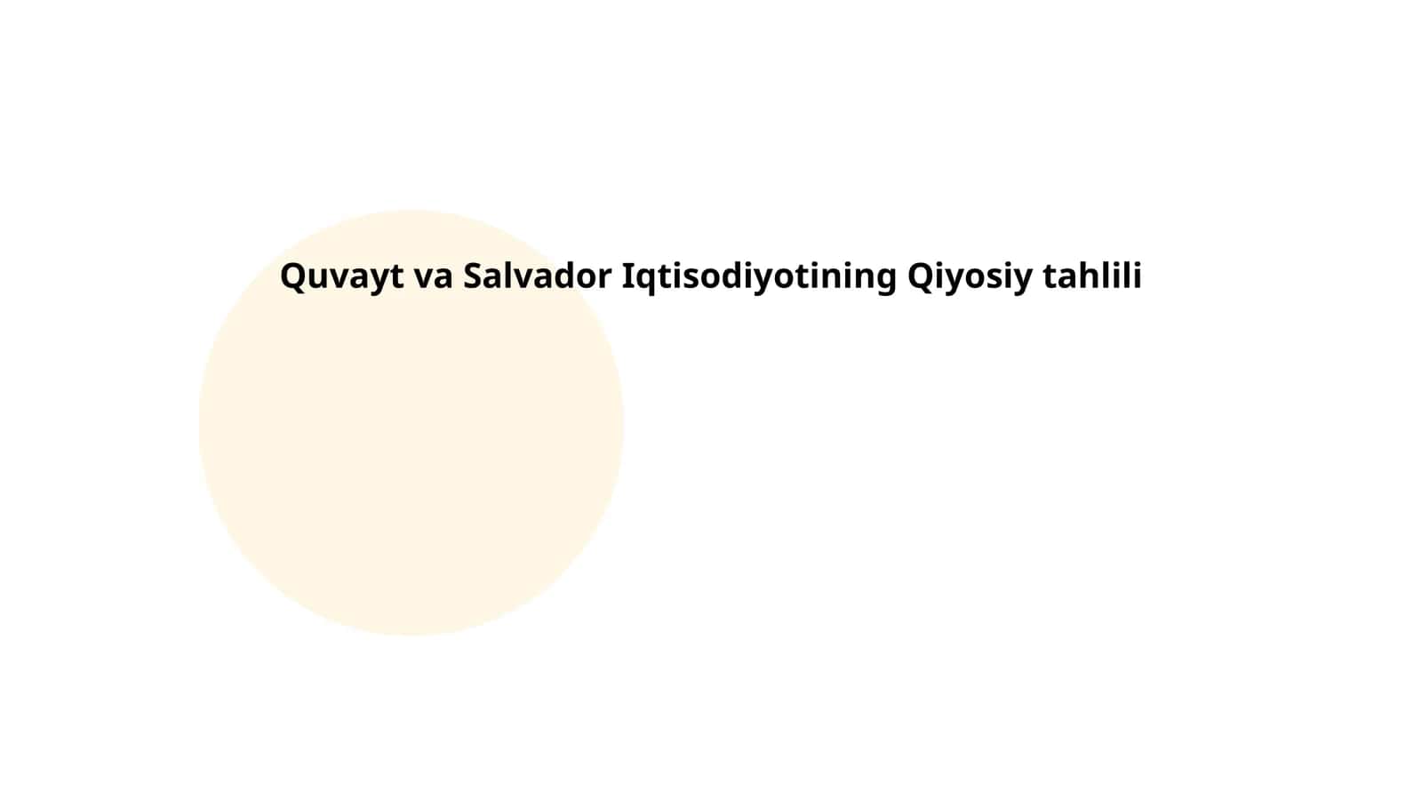 Quvayt va Salvador Iqtisodiyotining Qiyosiy tahlili