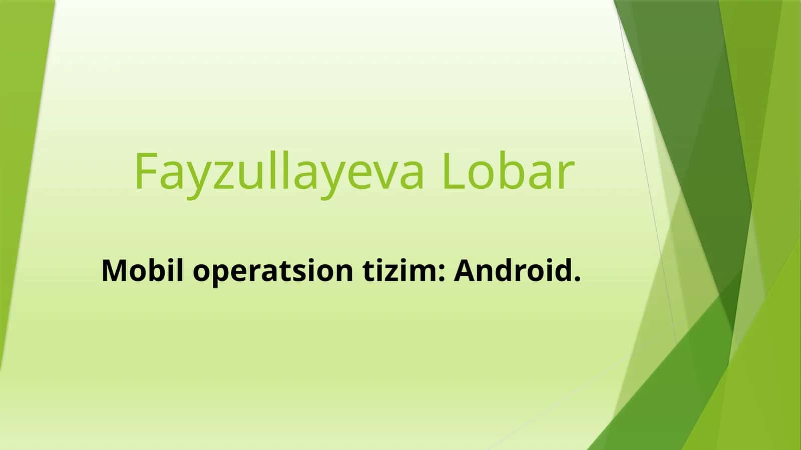 Android Mobiloperatsion tizim