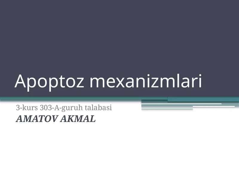 Apoptozmexanizmlari