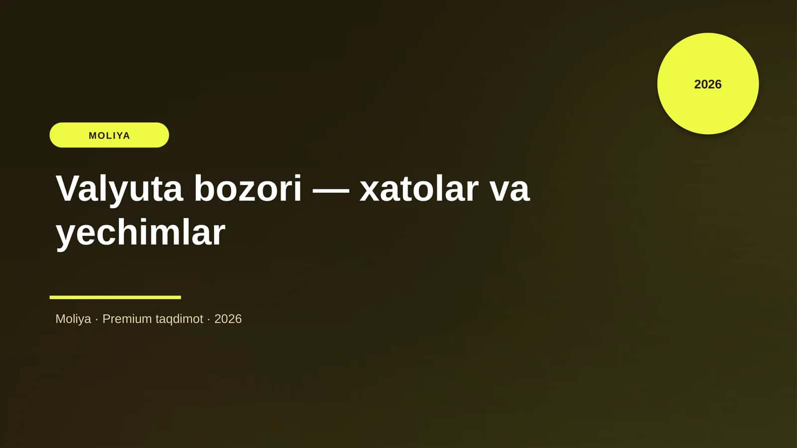 Valyuta bozori — xatolar va yechimlar