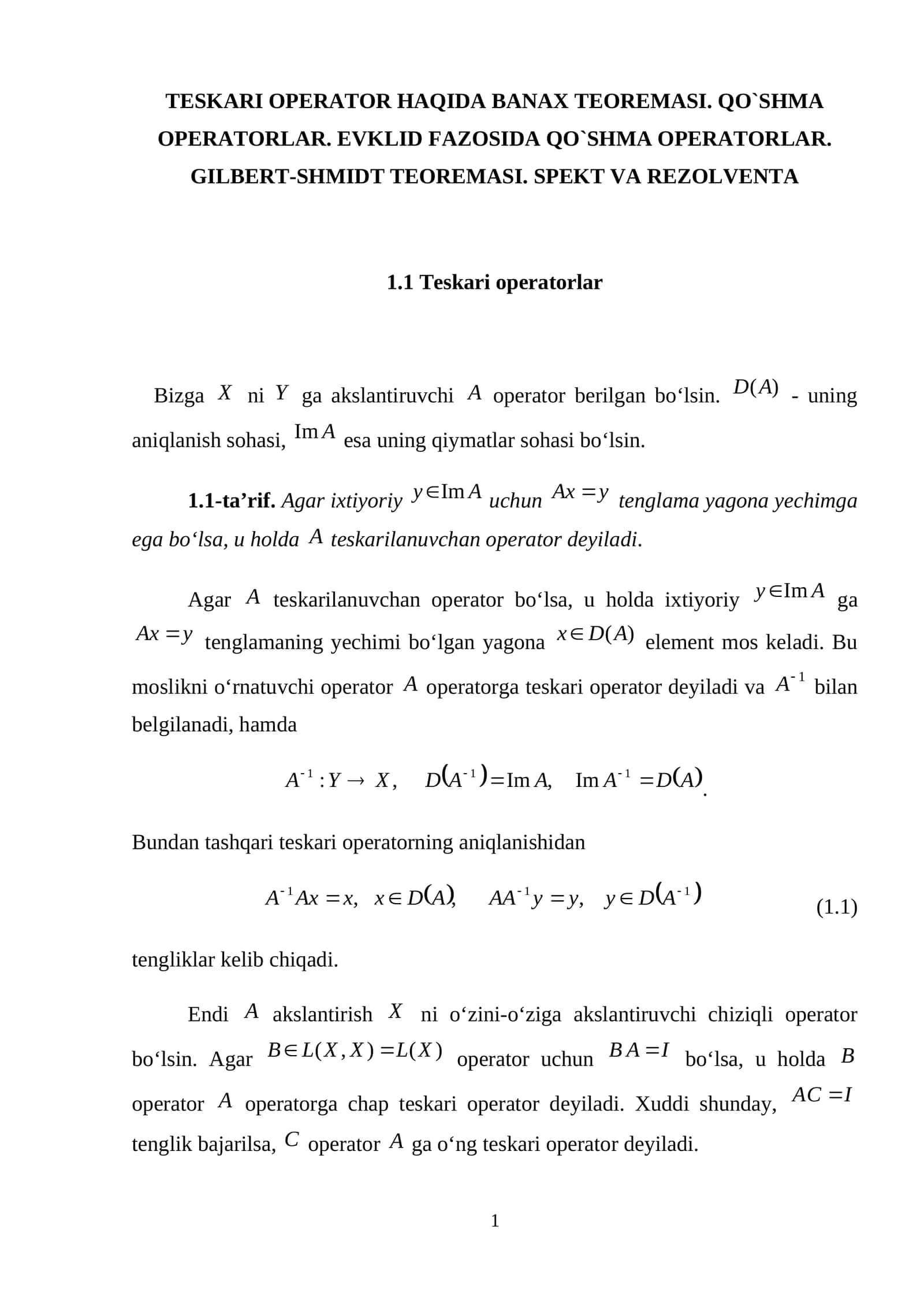 Teskari operatorlar