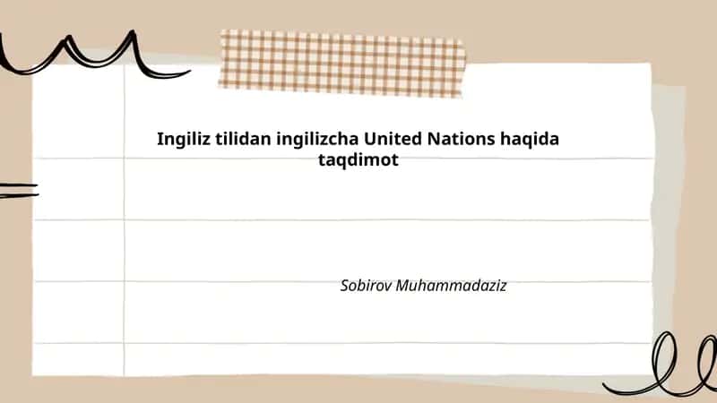 Ingiliz tilidan ingilizcha United Nations haqida taqdimot