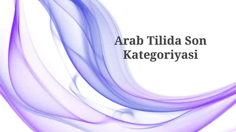 Arab Tilida SonKategoriyasi