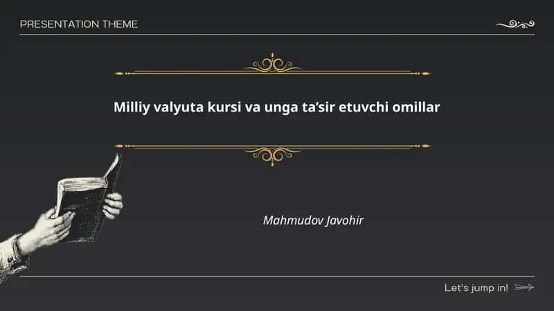 Milliy valyuta kursi va unga ta’sir etuvchi omillar
