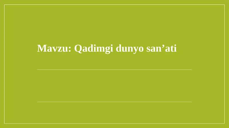 Qadimgi dunyo tarixi