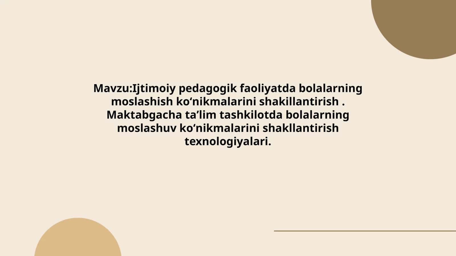 Ijtimoiy pedagogik faoliyatda bolalarning moslashish koʻnikmalarini shakillantirish