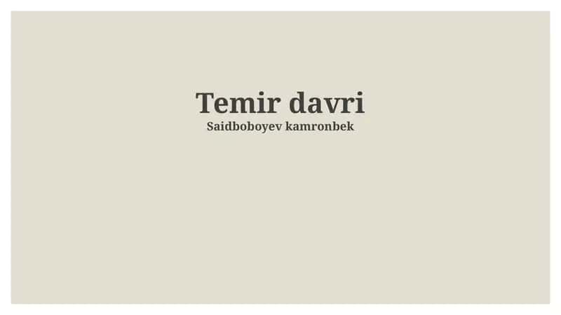 Temir davri