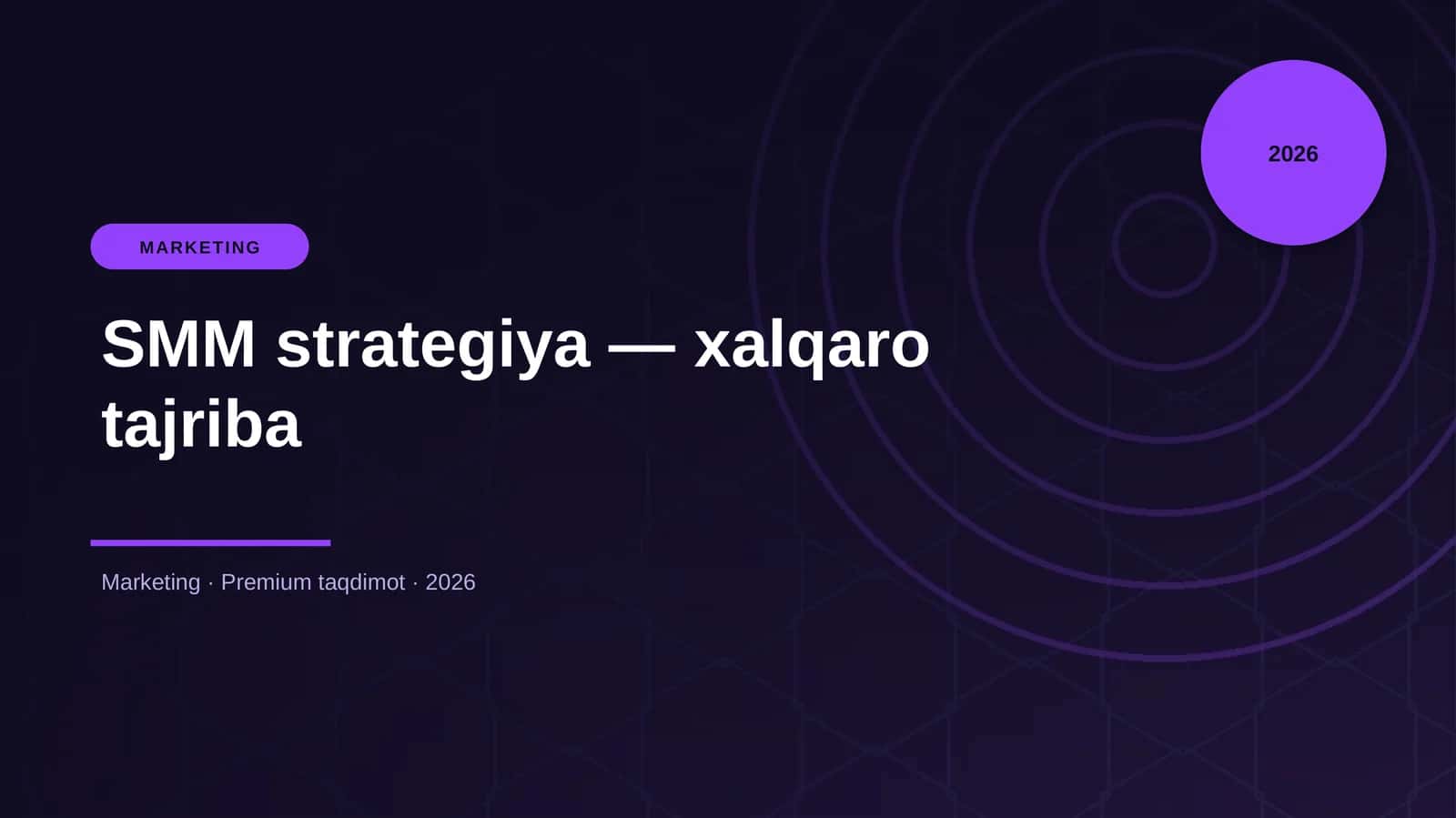 SMM strategiya — xalqaro tajriba
